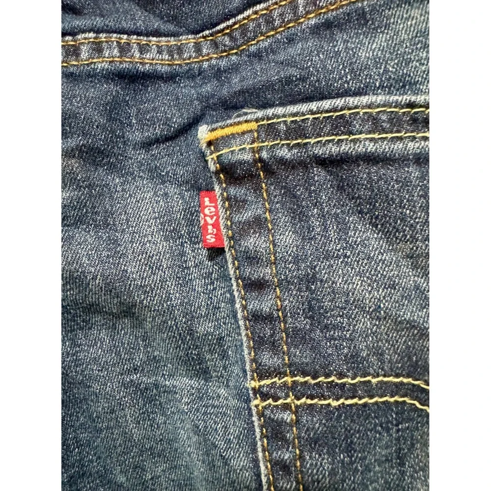 Levis 513 Slim Straight Dark Wash Blue Denim Jeans Mens 36x30
